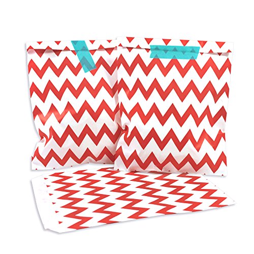 100 Frau Wundervoll Papiertüten Mix rot, 4 Designs zu je 25 Stück / Geschenktüten / Candy Paper Bags - 4