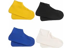Zenithyren 4 Paia Copriscarpe Impermeabili Scarpe Copri Scarpe per Pioggia Copriscarpe Silicone, Copriscarpe in Silicone, Copriscarpe Silicone,Copriscarpe Riutilizzabili e Lavabili, Antipioggia,Tagl L