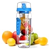botella fruta 【Aplicación múltiple】Para viajar, hacer deportes, ir a la escuela para niños, trabajar. Ahora puede beber todos los sabores frutales del agua continuamente fría llena de vitaminas durante cada actividad al aire libre. Recetas gratis para Crear su gusto, y un cepillo de la limpieza incluido para una limpieza fácil y completa. ❤Damos 2 años de garantía en la botella de bebida❤