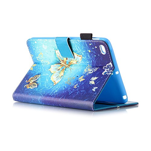 iPad Mini 1/2/3 Hülle, Deenor Bunte Malerei and Stylish Wallet Hülle PU Leather Abdeckung Stand Flip Schutzhülle Hülle für Apple iPad Mini 1/2/3 Generation.[Golden butterfly] - 6