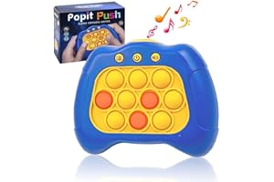 JASTOWN Console de Jeu Speed Push Bubbles,Jeu Pop Puzzle de Light Bouton,Décompression Breakthrough Puzzle Game Machine,Toys sensoriels Fidget pour l'Autisme,Jeu de Coordination des Mains et des Yeux (Blue)