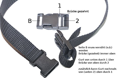 CarryBelt Gurtzubehör 2er Set Steckschnalle nach Größenauswahl – Outdoor Haushalt KFZ Camping Multisport Caravan Motorsport - 2