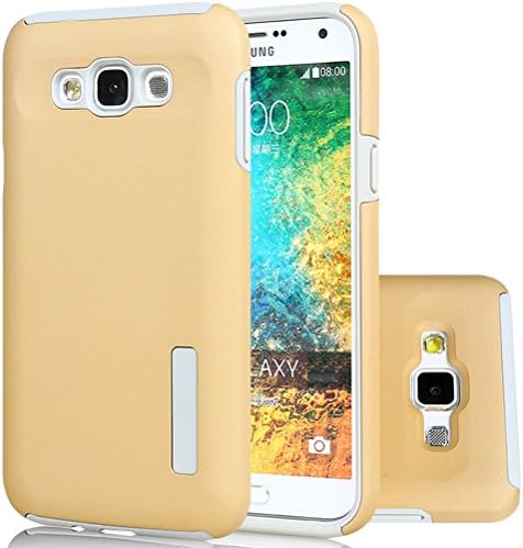 HICASER Galaxy E7 Case, Dual Layer Hybrid Case [Full Body] [Shock Absorbing] TPU Protective Hard Case Case for Samsung Galaxy E7 Gold