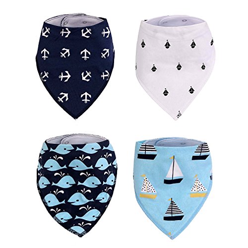 Lätzchen Dreieckstuch Baby Mädchen Jungen Abwaschbar mit Druckknopf 4er Set Dreieck Lätzchen Neugeborene By Alxcio