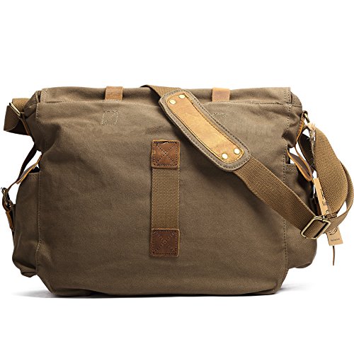 Kattee Sac Bandouli  re Etui Appareil Photo Reflex Housse Sac Toile Sony Canon Nikon Olympus etc   Vert arm  e 