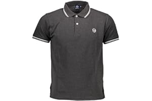 Sergio Tacchini Black Grey Iconic Stripe Polo Shirt 103.20022 003, S