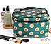 Discoball Lady Women Cosmetic Makeup Toiletry Travel Wash Bag Holder Mirror Case Organizer(Green + cherry)