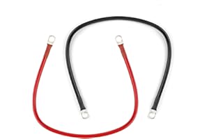 Haisheng 2PCS Cable de Coche de Batería Cable de Batería Cable Bateria Moto Cable Encendido Bateria Cables Inversores Cable Aislado Bateria 16mm²con Terminales para Moto Coche Barcos (Rojo y Negro)