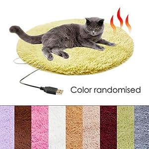 iBàste Manta calefactable para Mascotas con USB, Alfombra de Piel para Viajes, cojín de Peluche, Esterilla de Calor para Gatos, esterillas para Perros, Gatos y Otros Animales domésticos