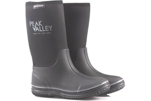 PEAK VALLEY MENS WATERPROOF NEOPRENE WELLINGTON BOOTS INSULATED RUBBER GARDEN WELLIES MUCK WALKING FESTIVAL YARD OUTDOOR HUNTING RAIN THERMAL SNOW