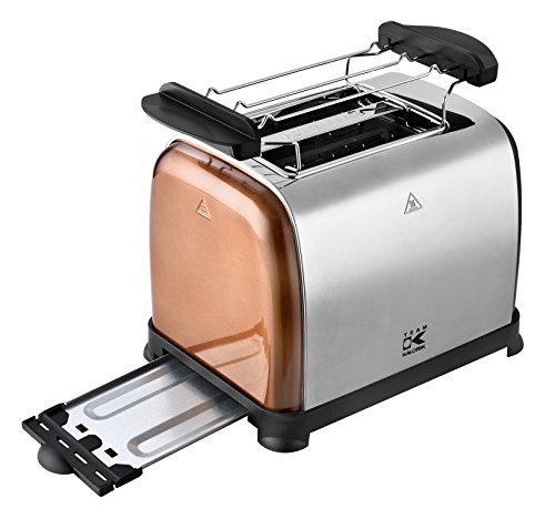 TKG KALORIK Design-Edelstahltoaster Aufwärm- und Auftaufunktion, 950 W, chrom / kupfer - 3