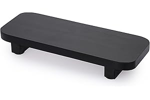 TOLIDA Rustic Wood Display Stand Tray - Home, Kitchen, Bathroom Decor, Black