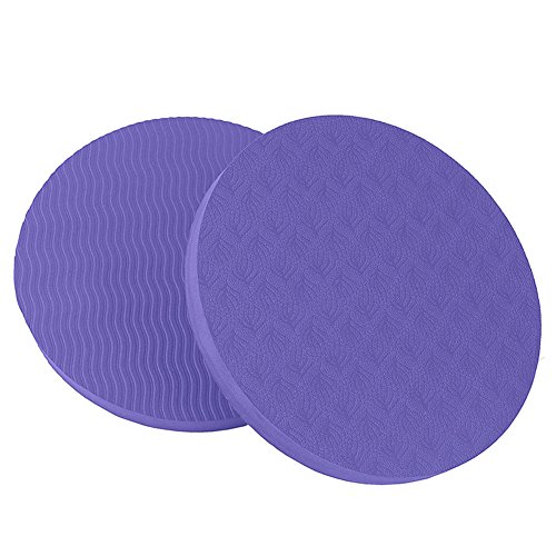 Yoga Fitness Equipment, 2Pcs rond coude genou Pad Yoga Mat fitness planche gym TPE disque coussin de protection-bleu