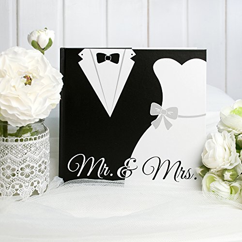 Gästebuch „Black & White“ – Hochzeitsalbum in Schwarz Weiß mit Mr & Mrs Schriftzug - 2