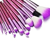 Glow 12 Makeup Brushes Set in Purple Crocodile Leather Design Case