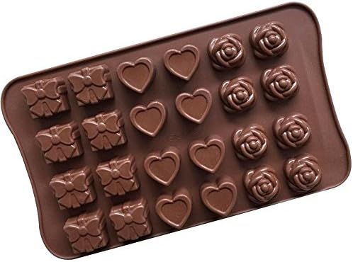 DIY baking tools, biscuit cake mold, random color, food grade silicone material, roses, gift boxes, love-shaped pattern chocolate mold, high temperature resistant, easy demoulding, fondant mold, jelly