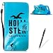 Produktbild Feeltech Hülle für iPhone 7 Plus/8 Plus Folio PU Leder Wallet Karte Halter mit Magnetverschluß und Standfunktion Slim Skin Schale Handytasche - Surf Design