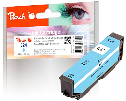 Peach cartucho de tinta Light Cian Compatible con Epson nº 24 LC, T2425