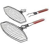 Mustang Fischgriller mit Antihaftbeschichtung und abnehmbaren Griff 41x24cm