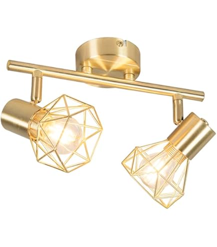 Plafonnier Avec 4 Spots Orientables En Métal En Laiton 4x E14