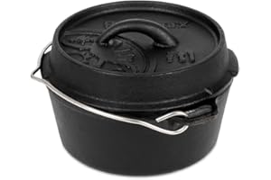 ‎PETROMAX Petromax Feuertopf ft1 - Dutch Oven mit planem Boden für alle Herdarten, Gasgrill, Backofen, Gaskocher und offenes Feuer - sofort einsatzbereit ohne Einbrennen - Kochtopf mit Deckel - 0,93 Liter
