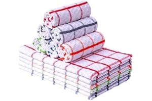 ALANNA JONES 100% algodón a cuadros Terry paños de cocina Jumbo Dish Cloth para cocina Restaurante Barras 70x50cm Extra Grande