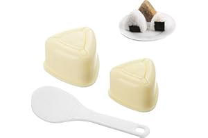 NCOALE Onigiri Form, Dreiecks Onigiri Maker Form mit Reislöffel 3-Teilig, Antihaft Sushi Maker Onigiri Mold Bento Pressform Reisformer zum Kochen in der Küche