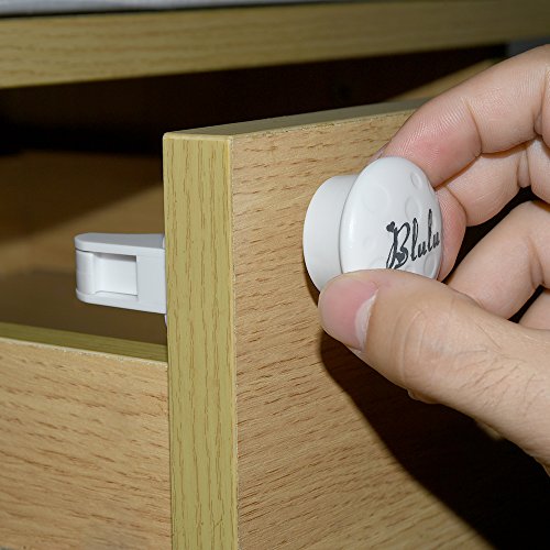 Blulu Baby Safety Magnetic Cabinet Locks (4 Locks + 1 Key)