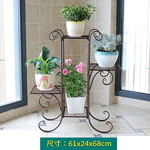 Wrought iron/floor stand/multi-storey indoor and outdoor flower racks/european flower/living room balcony showy-C