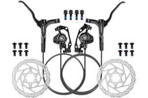 EASYBYMALL Hydraulic Brake Set, Mountain Bike Hydraulic Disc Brakes, Bicycle Oil Pressure Disc Brake, MT200 Hydraulic Disc Brake Set For Mountain Bike(Black)