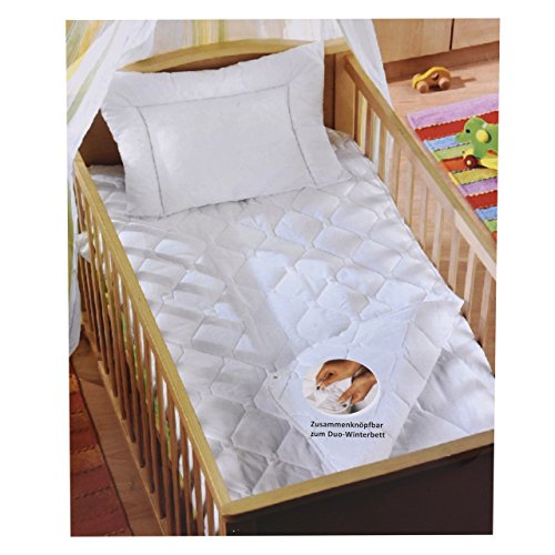Premium 4-Jahreszeiten Steppbett Kinder Bettdecke | Mikrofaser Baby-Steppdecke 100 x 135 cm im Set mit 1x Kopfkissen 40 x 60 cm - 4