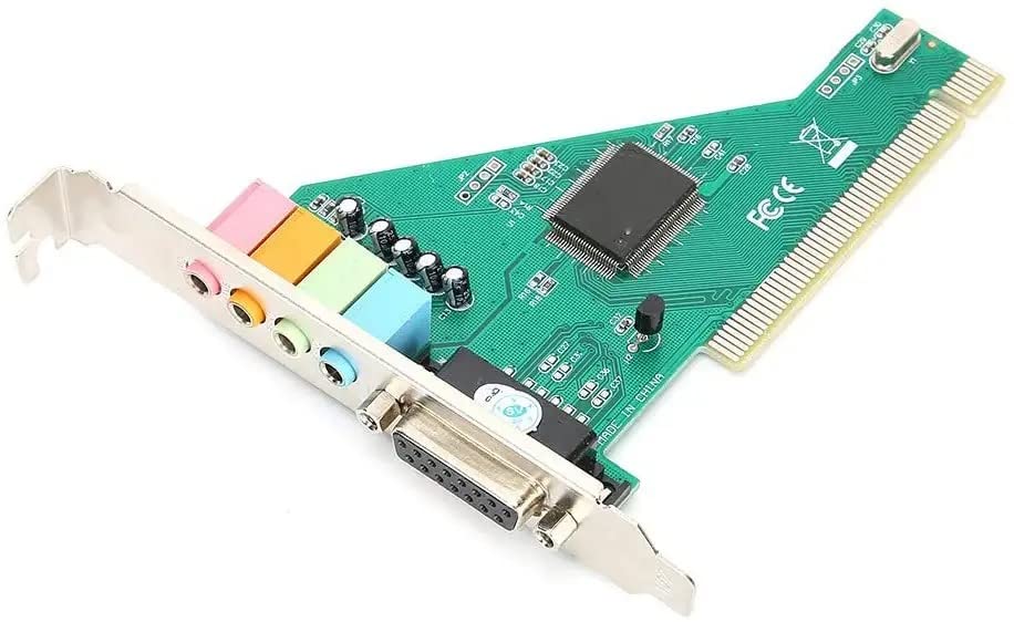 XIKKART PCI-E PCI Express 5.1 Channel 3D Audio Stereo Internal PCI 4 Channels Digital Sound Card 5.1 Solid Capacitors CMI8738 Chipset Expansion Card Window, RED