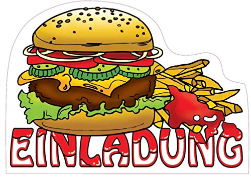 6 Einladungskarten * BURGER PARTY * für Kindergeburtstag oder Party von DEKOSPASS // perfekt für Partys bei Mc Donalds, Burger King, etc // Kinder Geburtstag Party Kinderparty Kinogeburtstag Einladung Einladungen Karte Einladungs-Set Motto Mottoparty Hamburger - 2