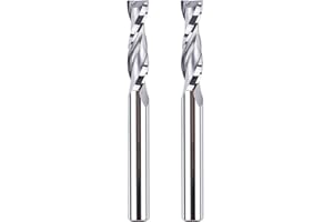 SpeTool Fresa en Espiral de 6 mm, Vástago Upcut 24 mm, Longitud de Corte, Para Fresadora Superior, 2 Flautas, CNC, Juego de Ranura VHM, Para Madera