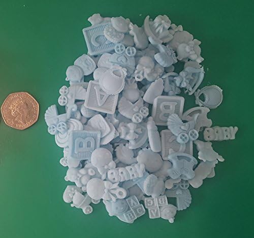 40 x Baby Blue Christening and Baby Shower Cake Toppers - Free Postage (40 x Mixed)