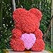 Produktbild SSXY Künstliche Rose Bär, Rose Dolls Rose Teddy Bear Hug Liebe Bär Simulative Blumen Jubiläum Valentines Geschenk - Rot