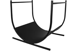 VA-Cerulean Kaminholzregal U-förmiges halbrund Brennholzregal Außen Innen Holzlager Metall Feuerholz Regal Brennholzlager Holzstapelhilfe Schwarz Holz kaminholz Brennholz Stapelhilfe Holzhalter