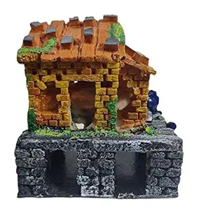 Antique Pillar House Aquarium Decoration Safe to pet Fish and Also Create a More Natural Environment for The Fishes. (Multicolor)