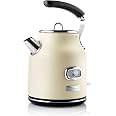 Westinghouse Mixeur rétro avec récipient en verre de 1,5 l, 3 vitesses, fonction pulsation, 6 lames spéciales, en acier inoxydable, pieds antidérapants, sans BPA, 600 W, rose