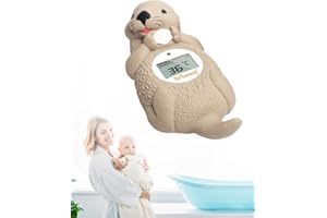 Doli Yearning Baby-Badethermometer, schwimmendes Badespielzeug für Kleinkinder, Badewannenthermometer, in Fahrenheit und Celsius – Seeotter