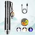 LED Three Light Sources Rechargeable Jade Appraisal Flashlight, Jewelry Identification Pen Lamp, Outdoor Crystal Gemstone Detection Light, 365nm Ultraviolet Rays Detector, Anti-counterfeiting Query.