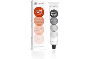 REVLON PROFESSIONAL Nutri Color Filters, Mascarilla de Coloración Temporal para el Pelo, Revive el Color del Cabello, Brillo y Coloración Intensa, Tinte Pelo Mujer Tono 740 Cobre Claro, 100ml
