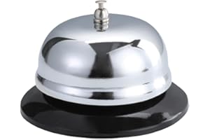 WLVINSON Clochette de table, sonnette de réception, cloche de réception, cloche de service, cloche de réception en acier inoxydable, cloches avec sonnettes pour hôtels, restaurants, bars, écoles, hôpitaux