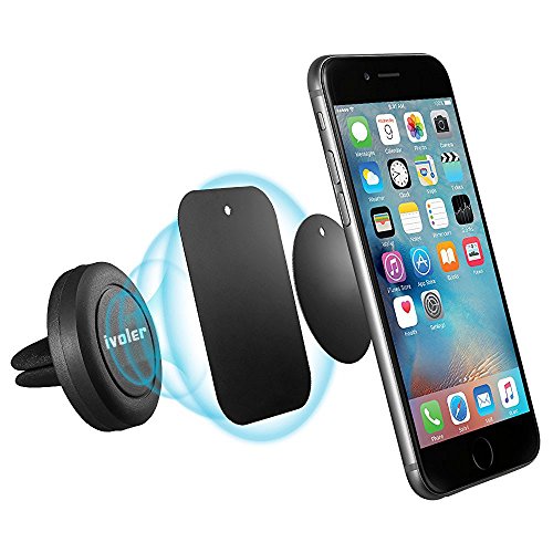 [2 Pezzi] iVoler Super Mini Supporto Auto Smartphone Magnetico Porta Cellulare Auto del Ventilatore Universale per iPhone X / 8 / 8 Plus / 7 / 7 Plus / 6(s) / 6(s) Plus / SE / 5s / 5, Samsung Galaxy S9 / S9+ / S8 / S8+ / S7 / S7 Edge / S6 / S5 / J5 / A5, Asus Zenfone 3 / 4, Huawei, Google Nexus, LG, Nokia, Blackberry, Xiaomi, Lenovo, HTC, ecc. - Nero