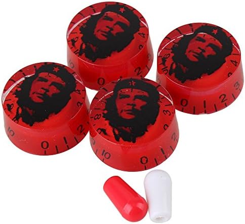 Yibuy Red Polypropylene Speed Control Knobs with Black Person Head Set of 4