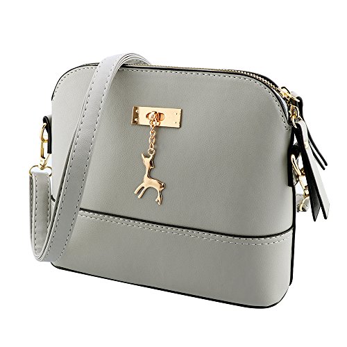 Preisvergleich Produktbild Handtaschen Damen mittelgroß Leder Elegant grau