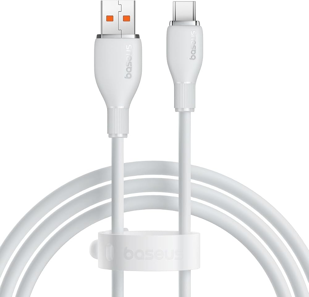 Baseus Pudding Hızlı Şarj Özellikli Type-C Kablo 100W, 1.2 Metre, Beyaz