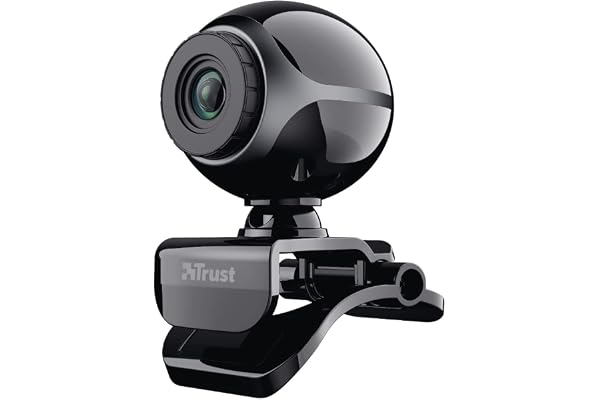 Trust Exis Webcam avec Microphone Intégré USB 2.0 - Noir/Argent