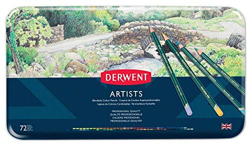 Derwent Artists - Lápices de colores (72 colores de madera, en estuche de metal)