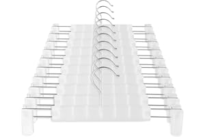 GUANJUNE Wieszaki na ubrania, spodnie, oszczędzające miejsce, uchwyty na spódnice z obrotowymi haczykami o 360°, regulowane klipsy, wieszaki do spodni, ubrania na płaszcze, ubrania, wieszaki na